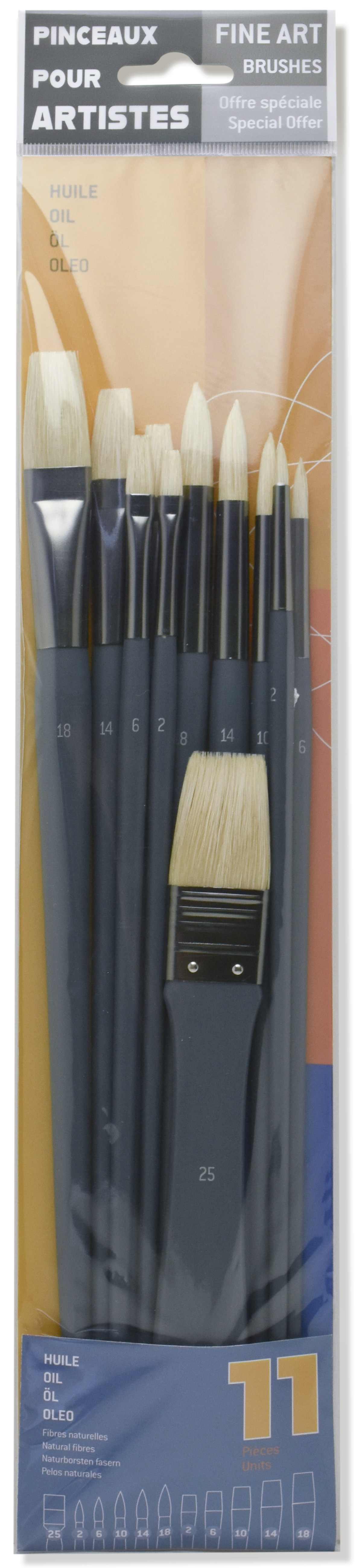 P10533-00 Raphael OIL 11 PINSEL SET mit Naturborsten