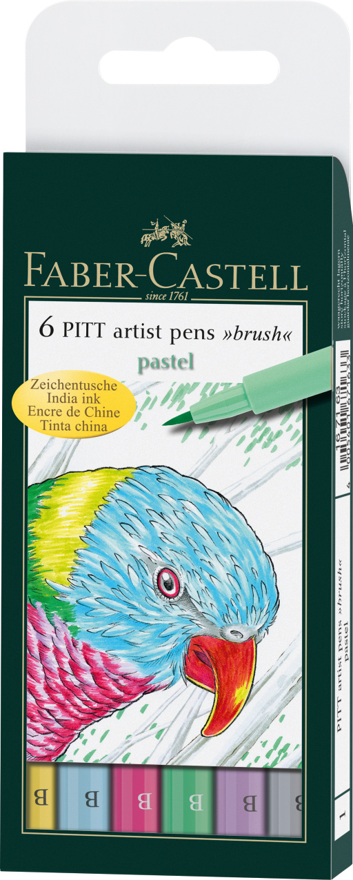 Faber-Castell PITT Artist Pen Brush Zeichentuschestift 6er Set